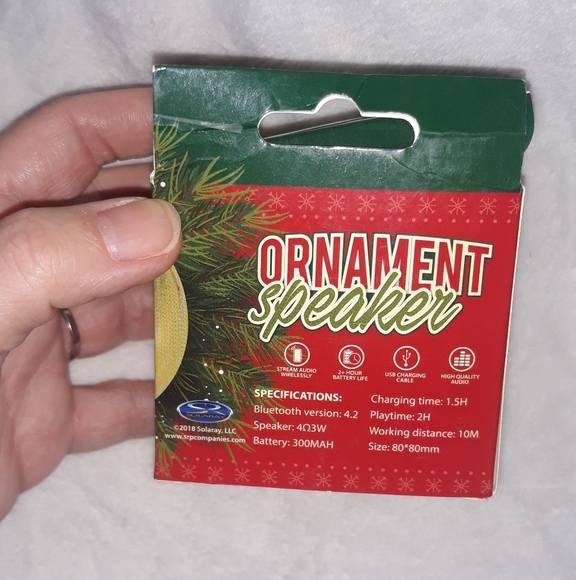 Wireless Bluetooth Christmas Tree Ornament Speaker Gold USB NEW - Picture 3 of 4